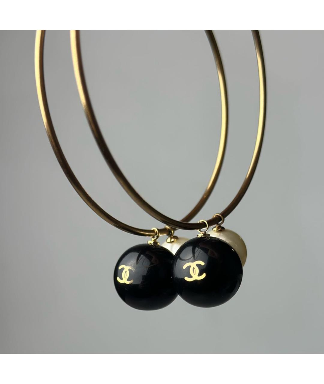 CHANEL Золотые металлические серьги, фото 5