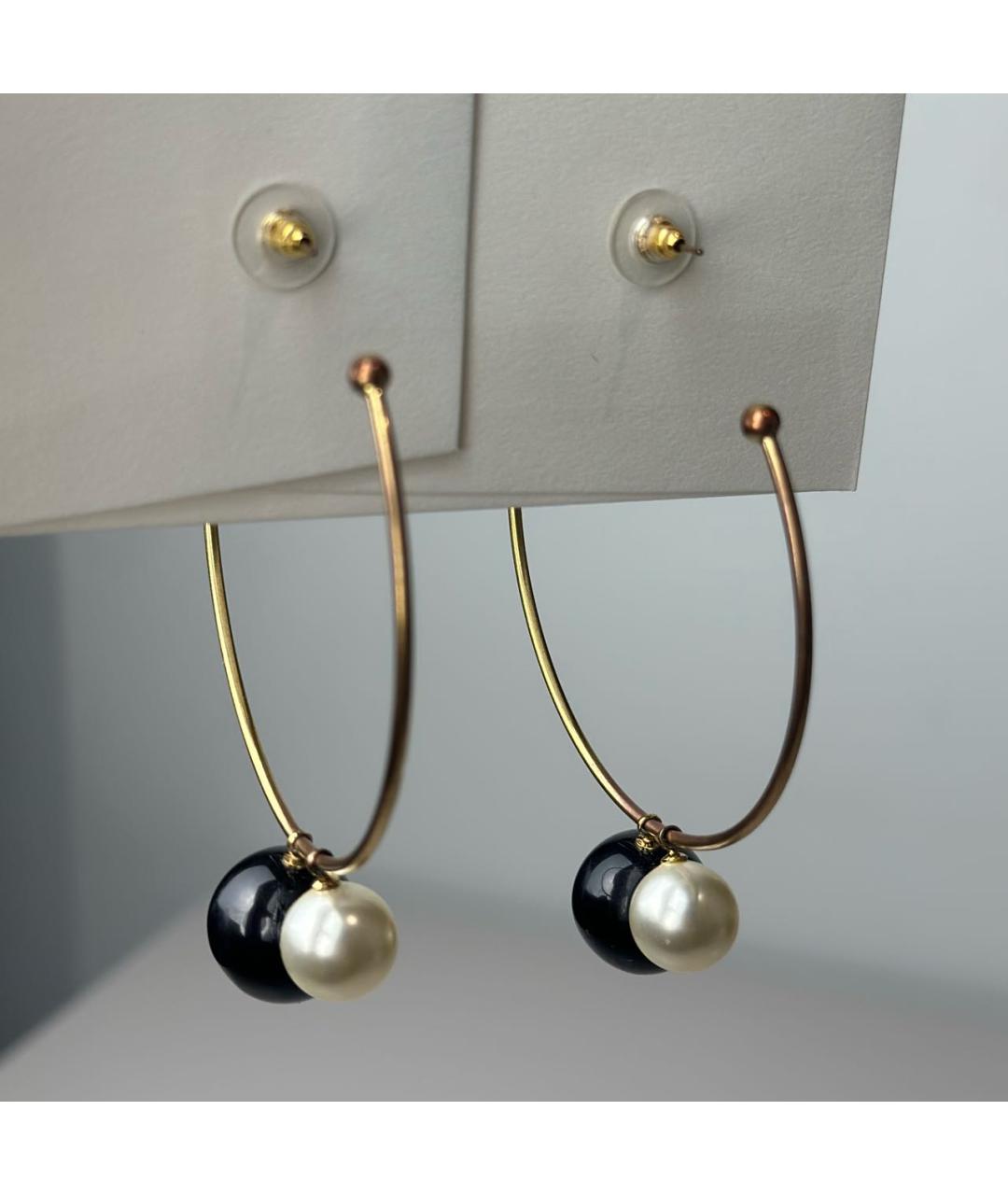 CHANEL Золотые металлические серьги, фото 3