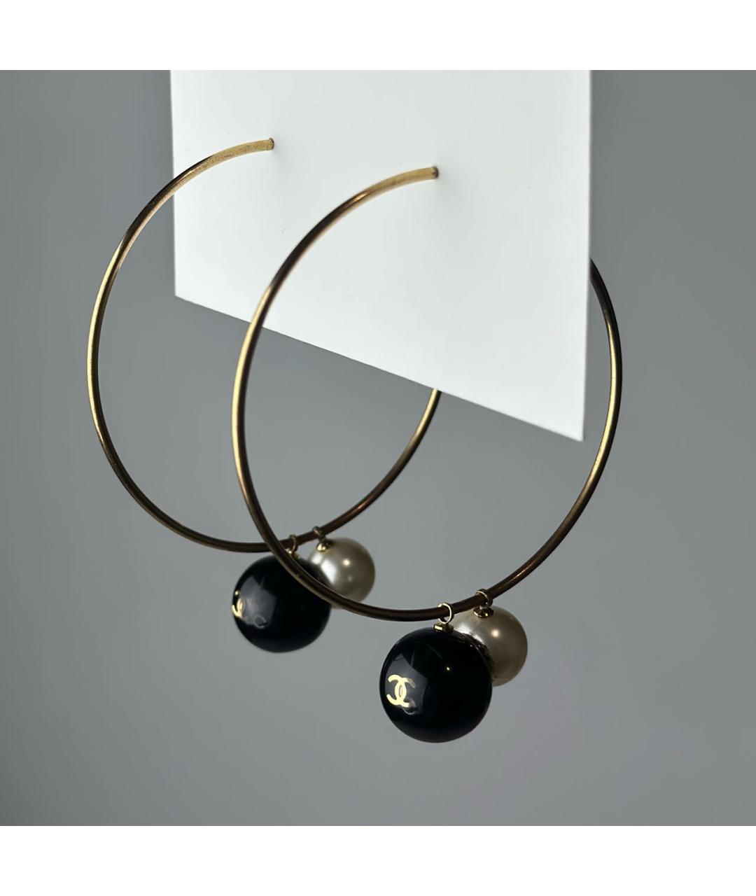 CHANEL Золотые металлические серьги, фото 2