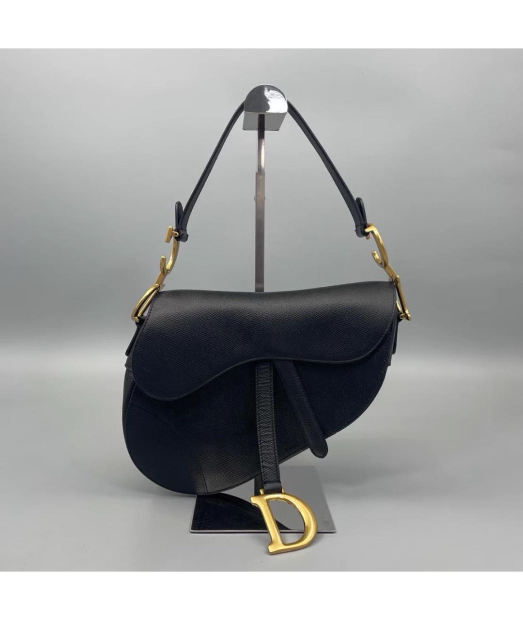CHRISTIAN DIOR Черная кожаная сумка через плечо, фото 8