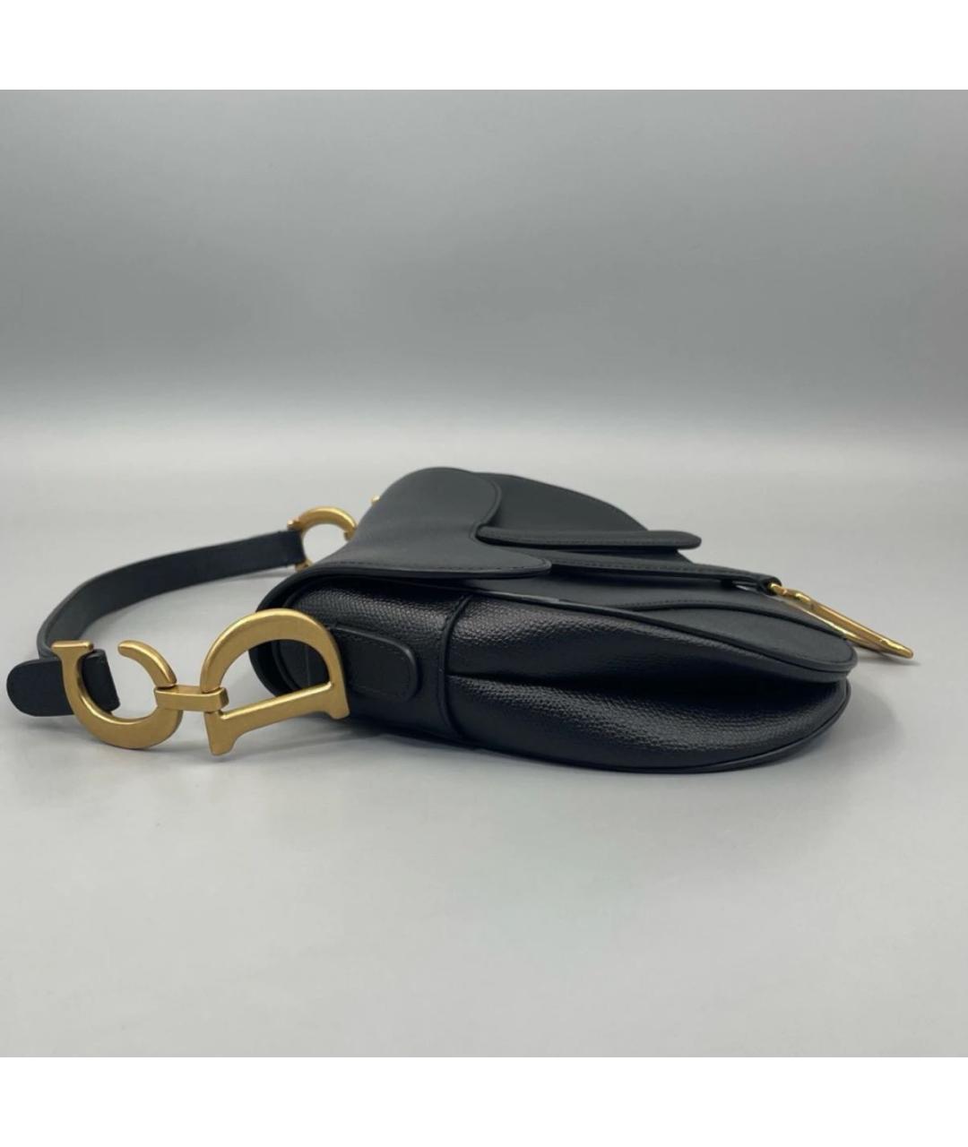 CHRISTIAN DIOR Черная кожаная сумка через плечо, фото 4