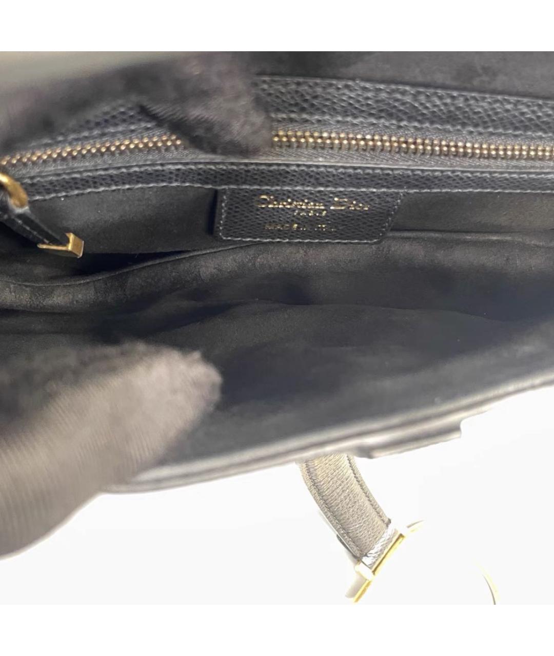 CHRISTIAN DIOR Черная кожаная сумка через плечо, фото 7