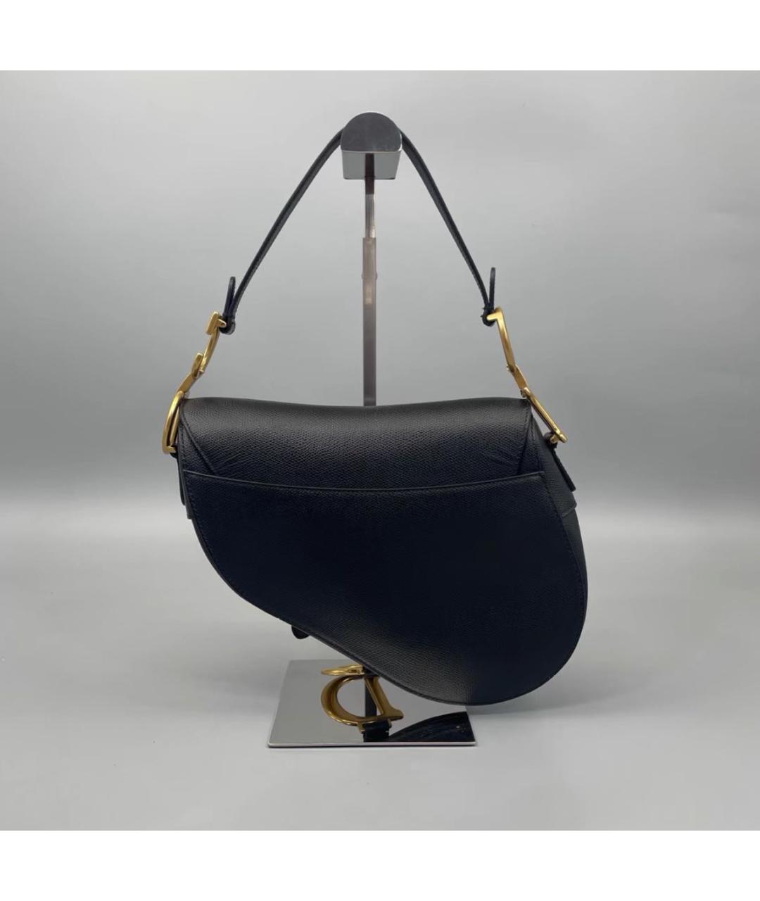 CHRISTIAN DIOR Черная кожаная сумка через плечо, фото 2