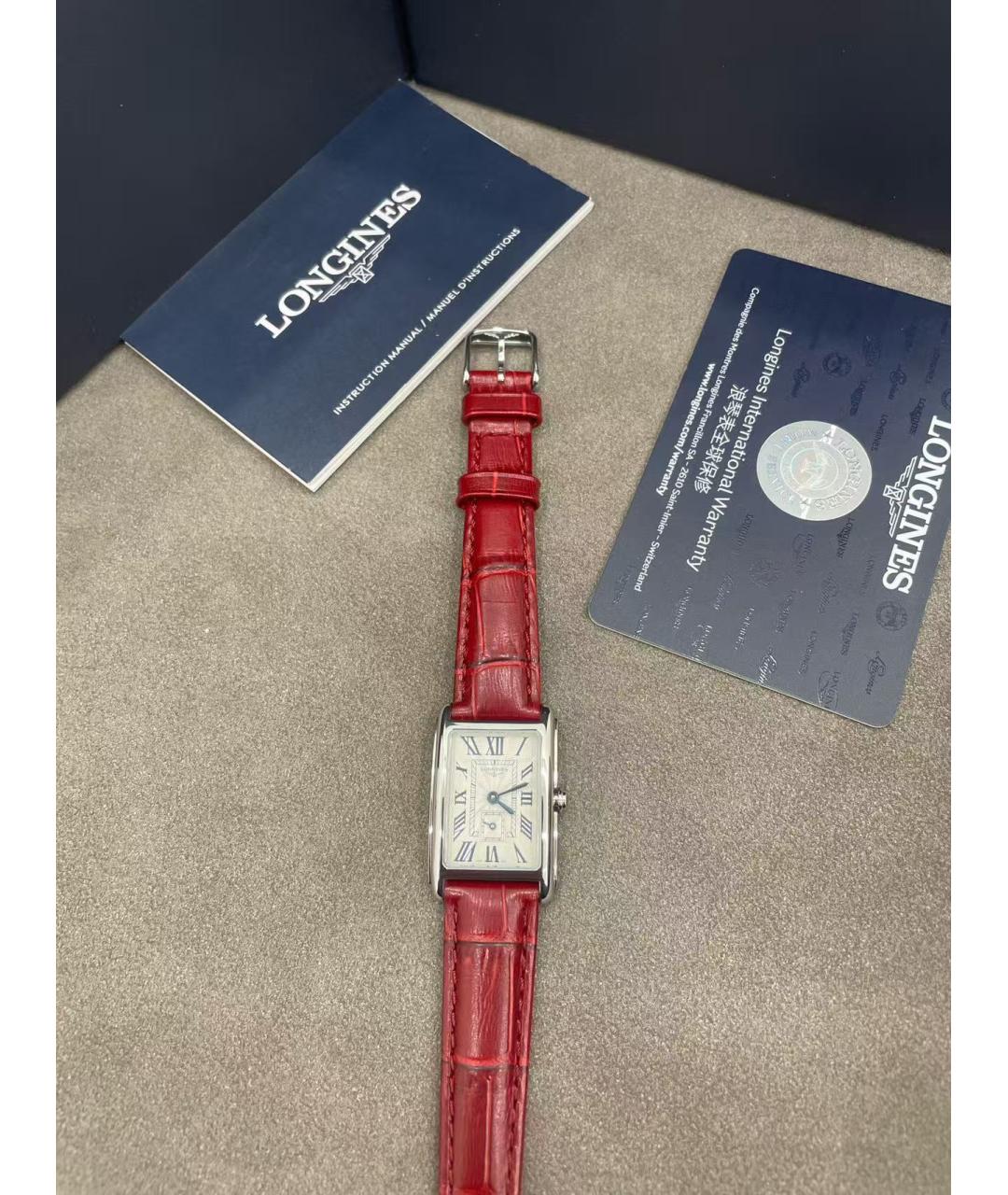 LONGINES Красные часы, фото 3