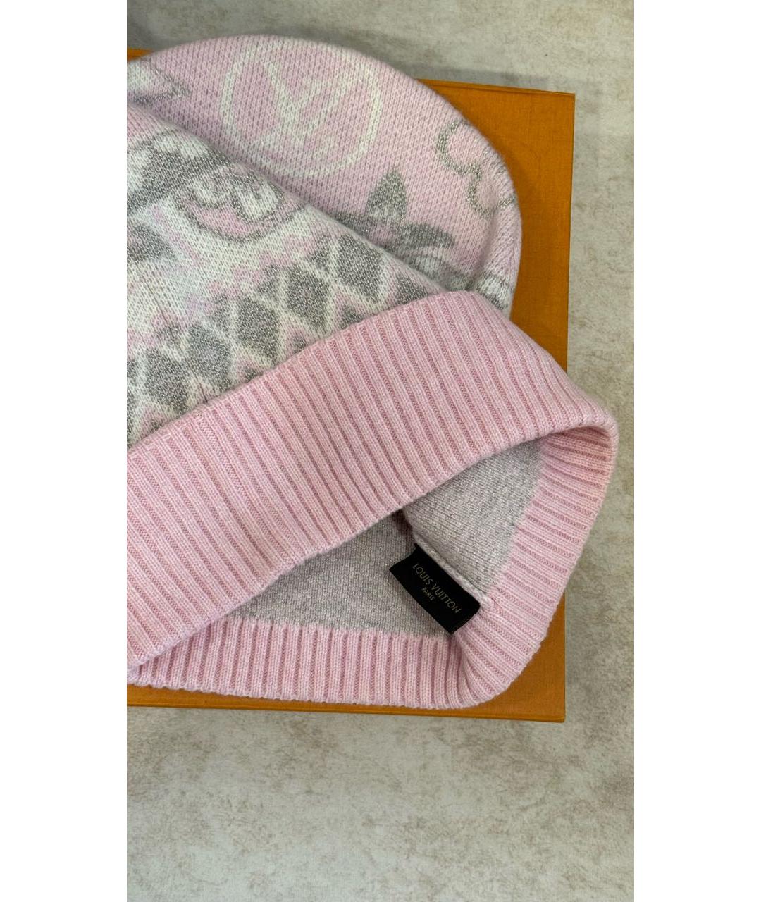 LOUIS VUITTON Розовая кашемировая шапка, фото 3