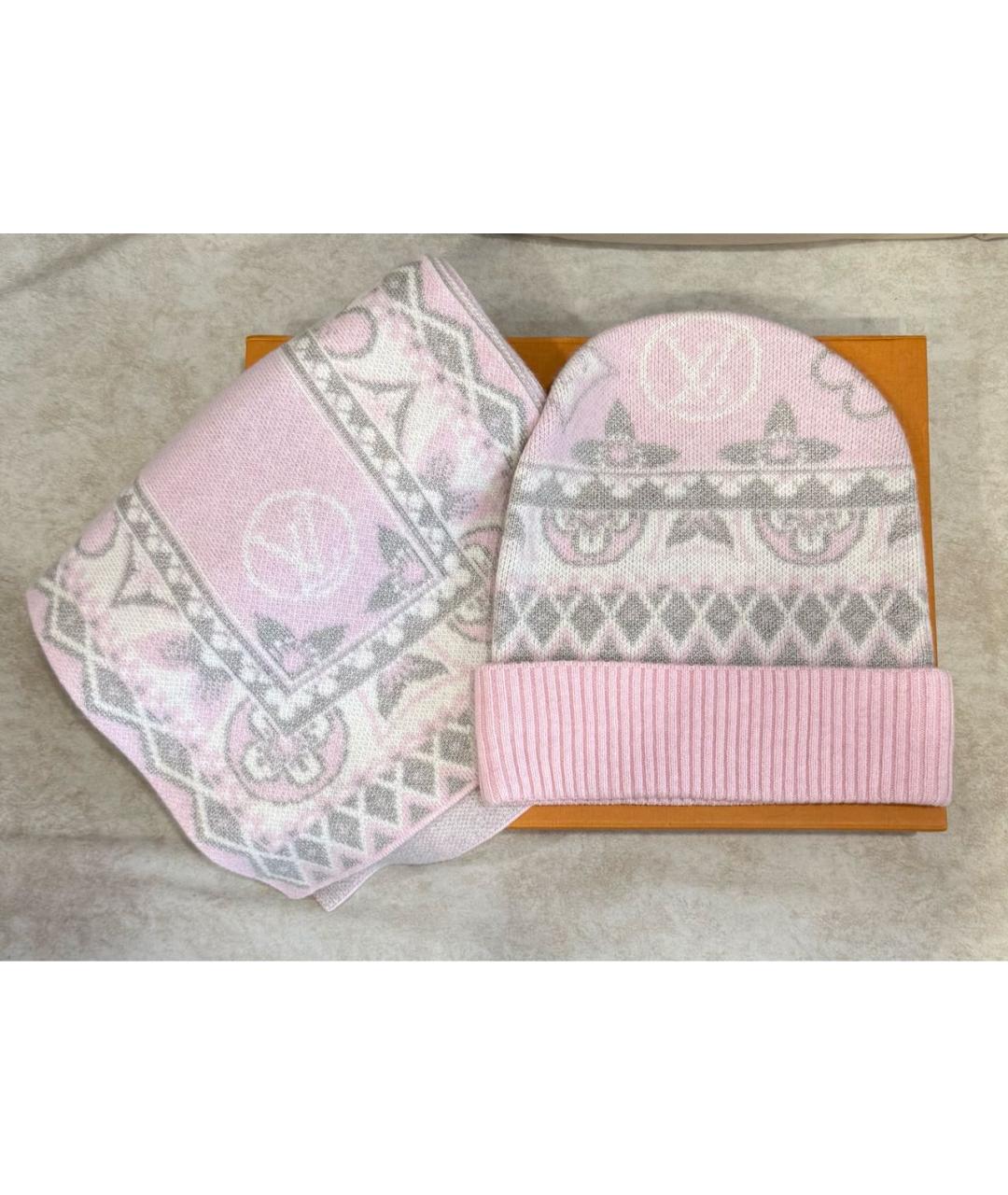 LOUIS VUITTON Розовая кашемировая шапка, фото 2