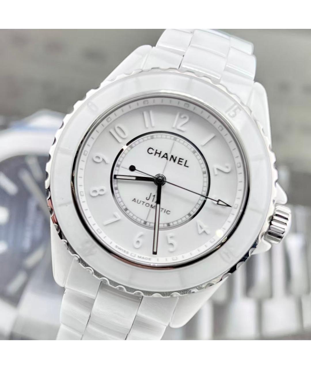 CHANEL Белые керамические часы, фото 4
