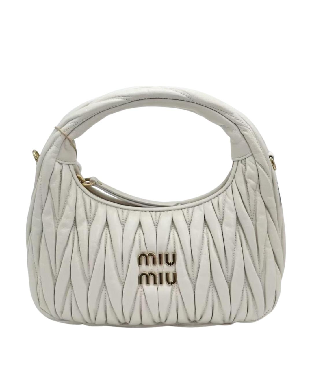 MIU MIU Белая кожаная сумка через плечо, фото 1