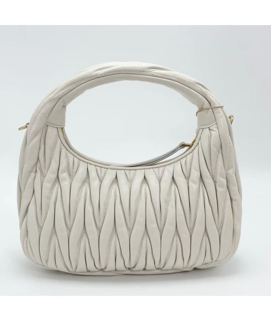 MIU MIU Белая кожаная сумка через плечо, фото 3