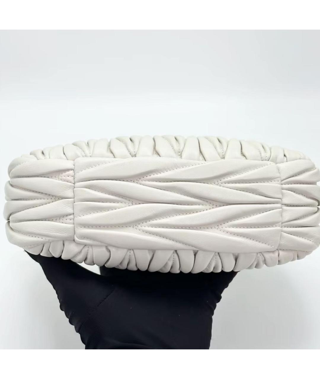 MIU MIU Белая кожаная сумка через плечо, фото 6