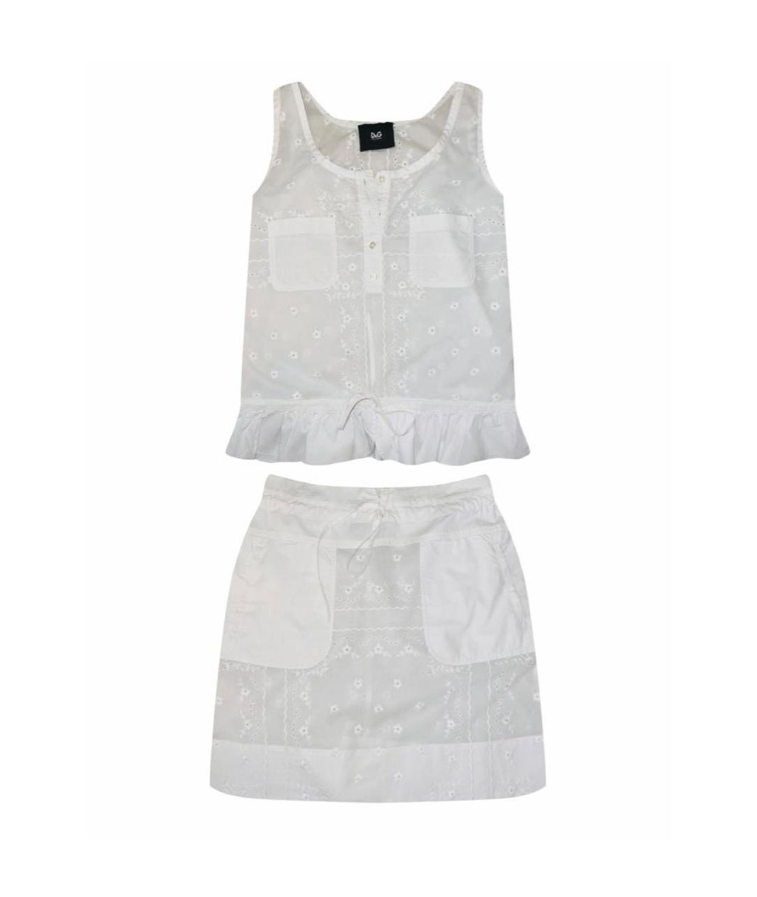 DOLCE&GABBANA Белый хлопковый костюм с юбками, фото 1