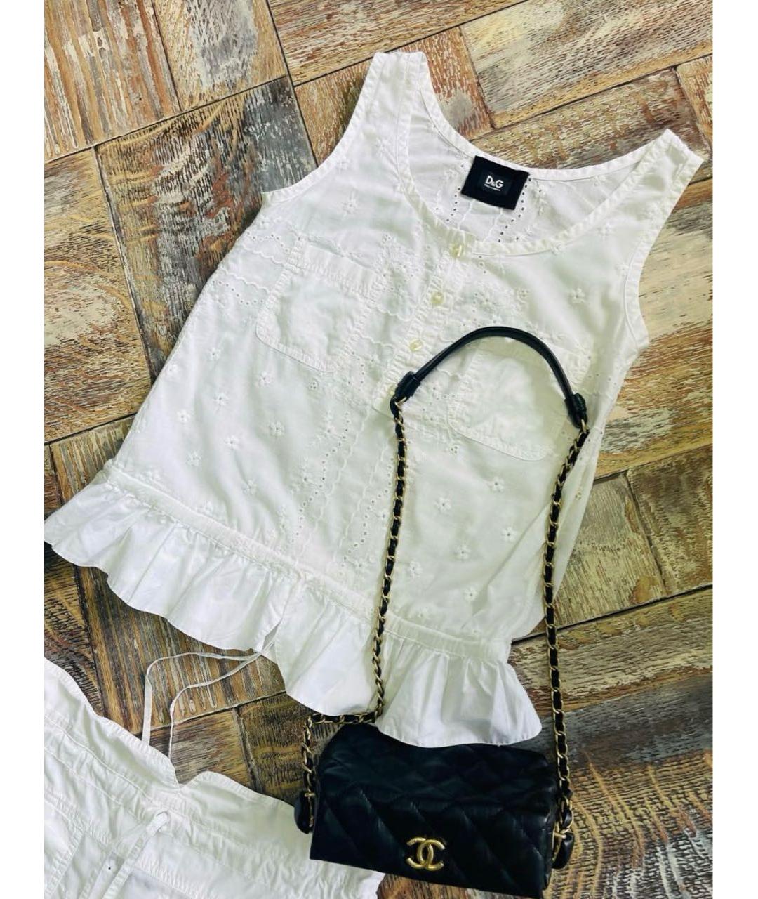 DOLCE&GABBANA Белый хлопковый костюм с юбками, фото 4