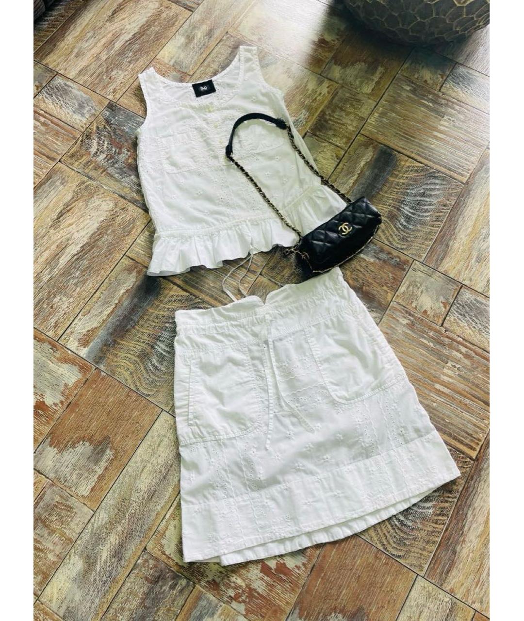DOLCE&GABBANA Белый хлопковый костюм с юбками, фото 5