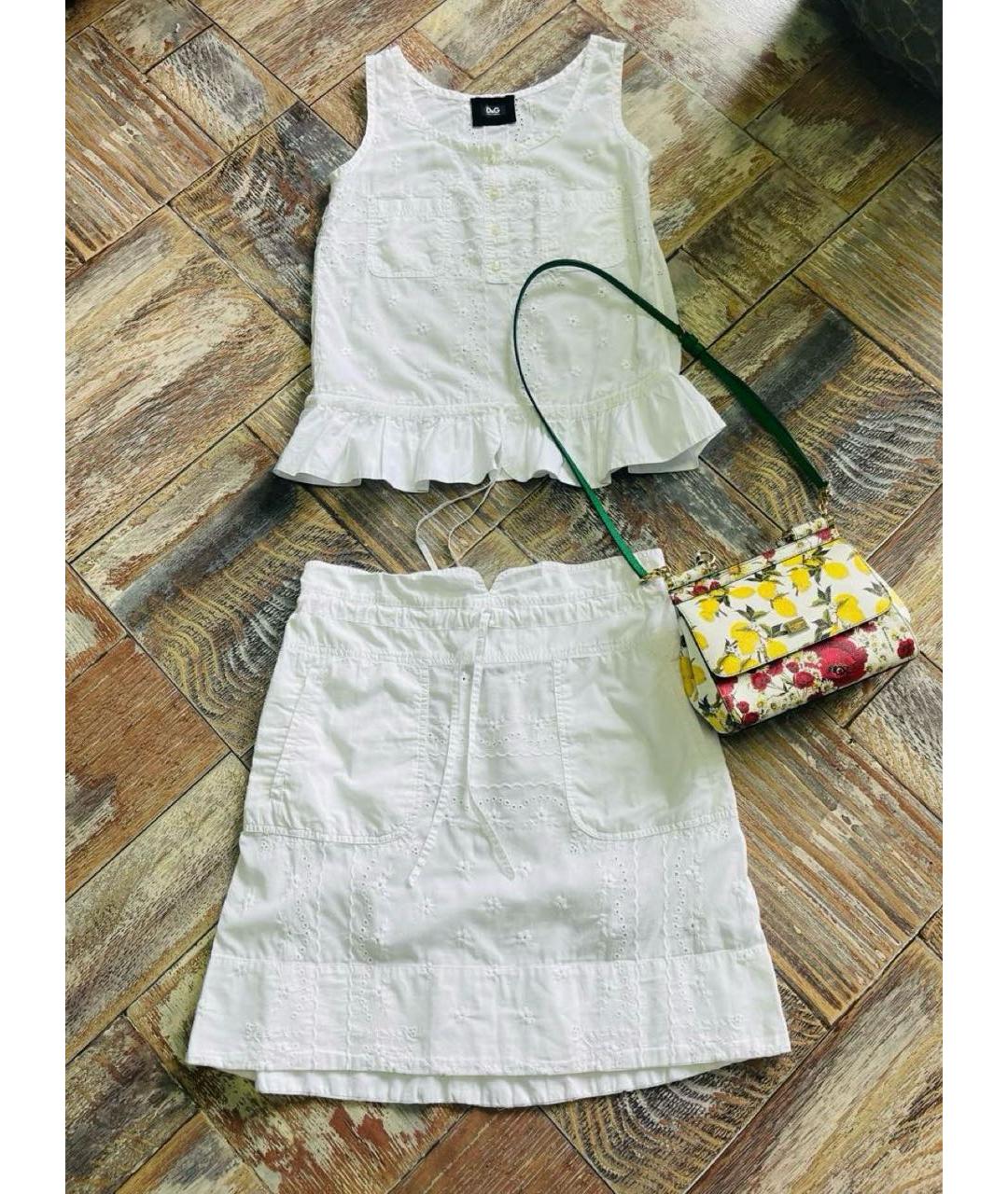 DOLCE&GABBANA Белый хлопковый костюм с юбками, фото 2