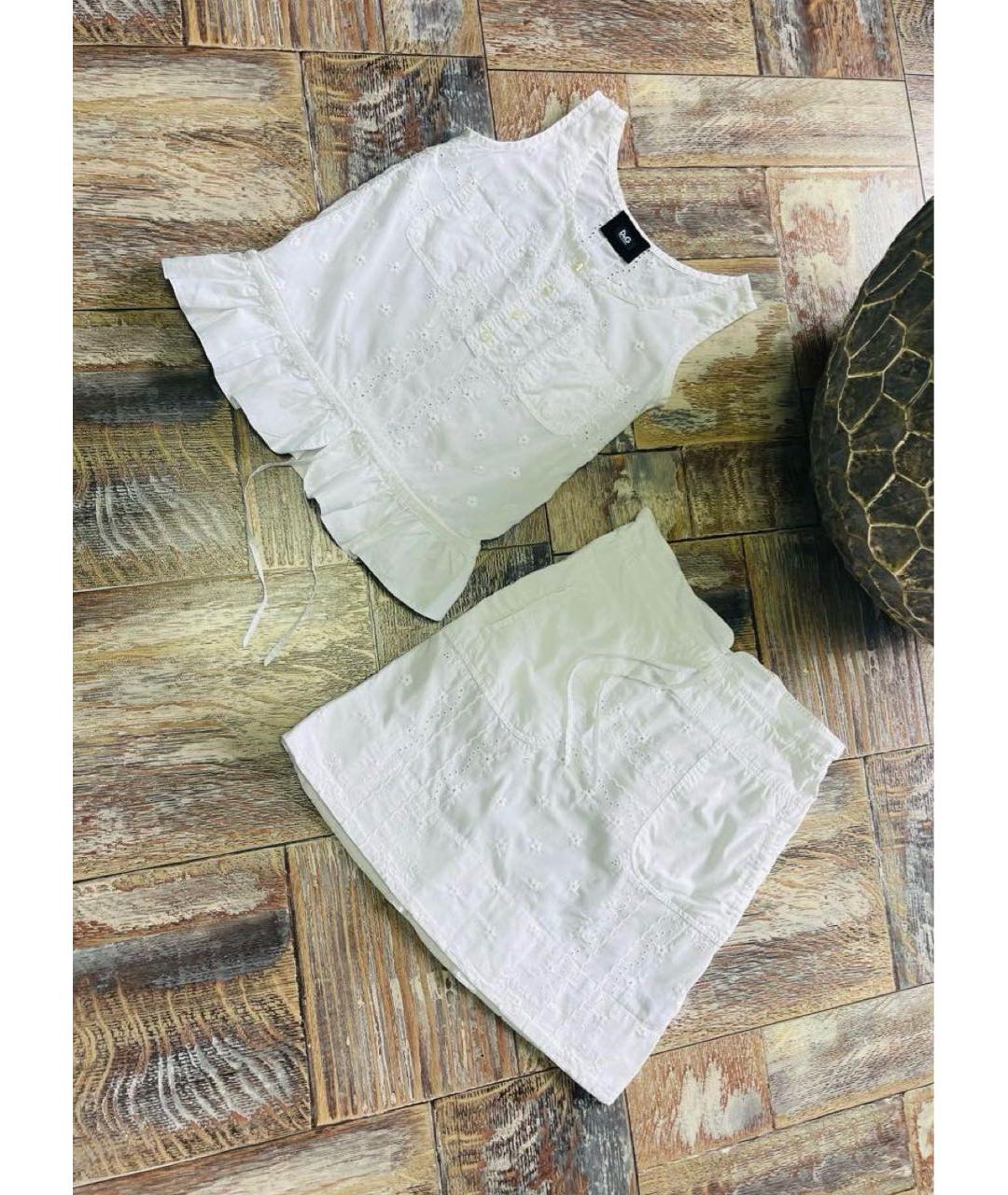 DOLCE&GABBANA Белый хлопковый костюм с юбками, фото 6