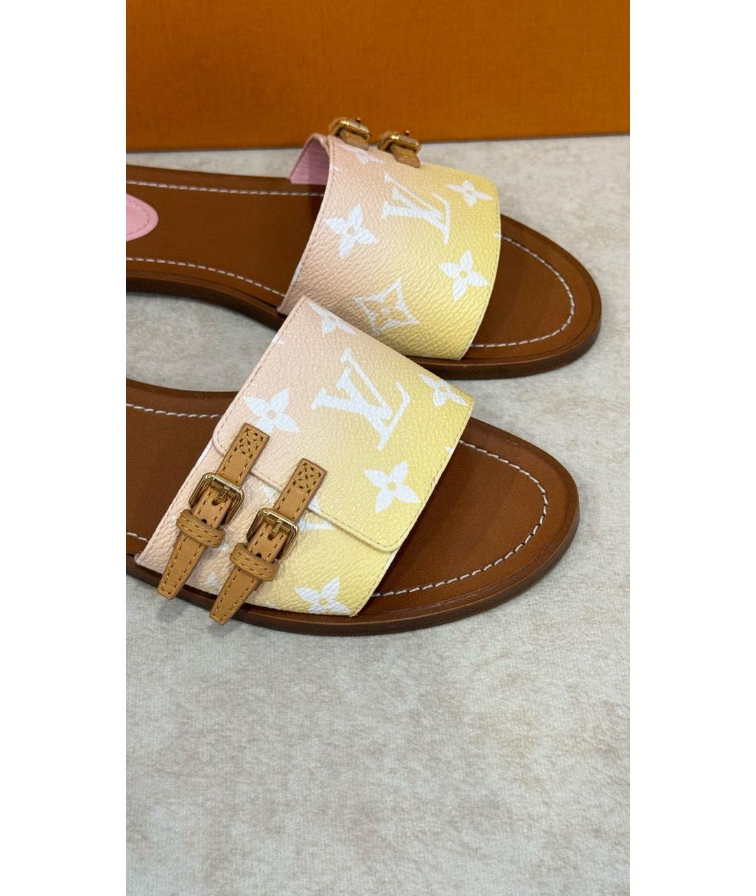 LOUIS VUITTON Мульти кожаные шлепанцы, фото 4