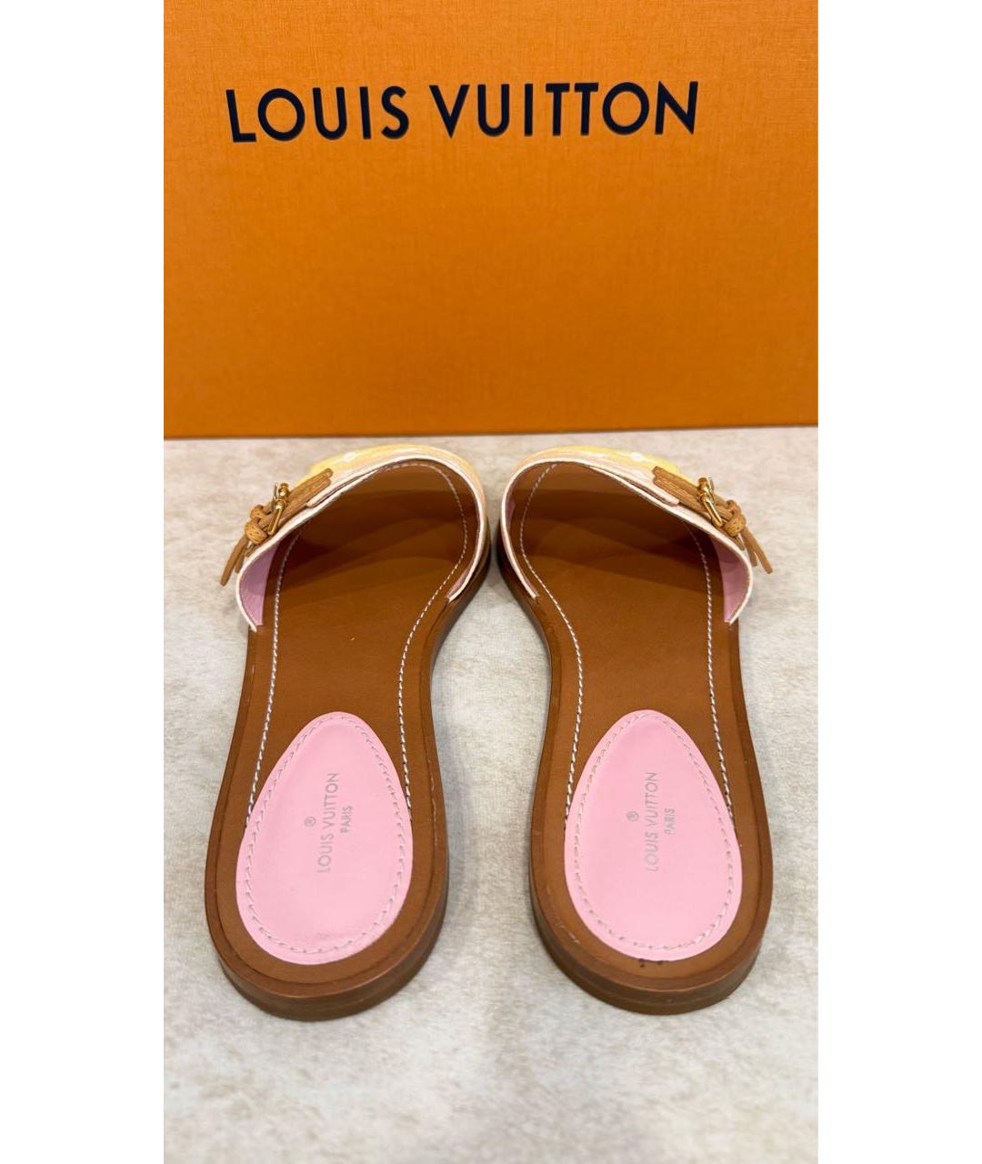 LOUIS VUITTON Мульти кожаные шлепанцы, фото 3