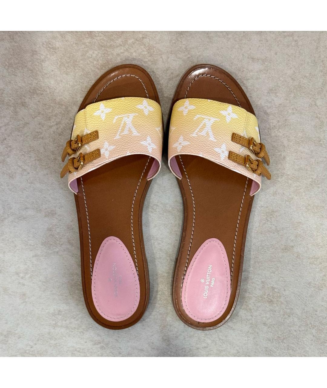 LOUIS VUITTON Мульти кожаные шлепанцы, фото 2