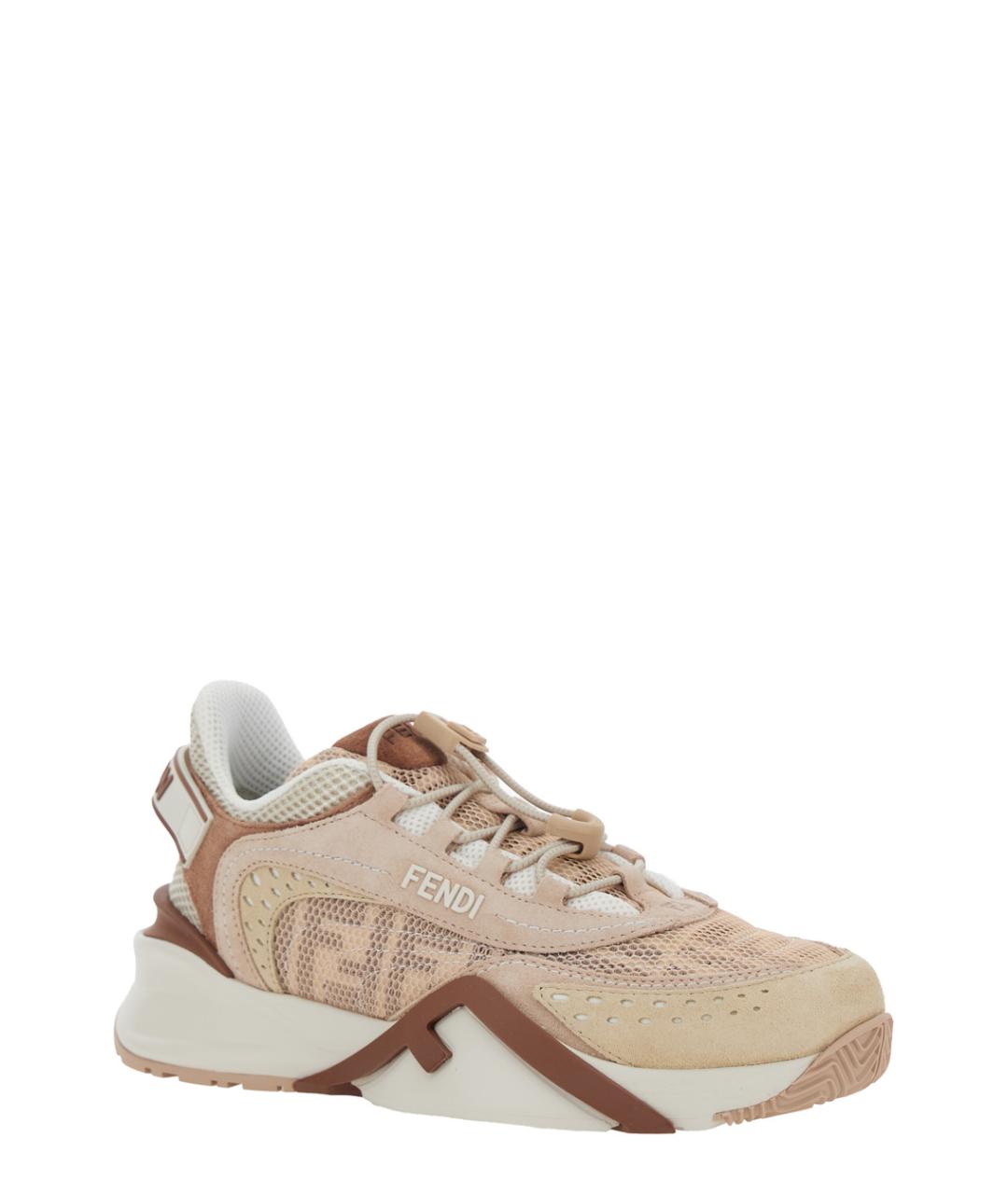 FENDI Розовые синтетические кроссовки, фото 2