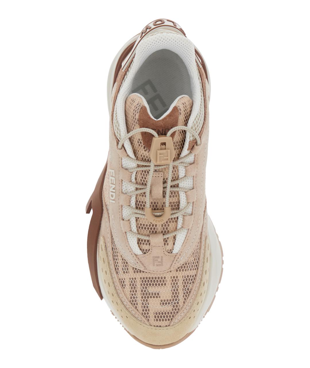 FENDI Розовые синтетические кроссовки, фото 4