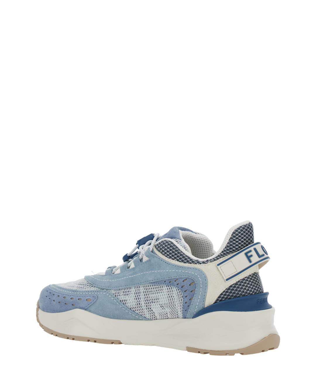 FENDI Голубые синтетические кроссовки, фото 2