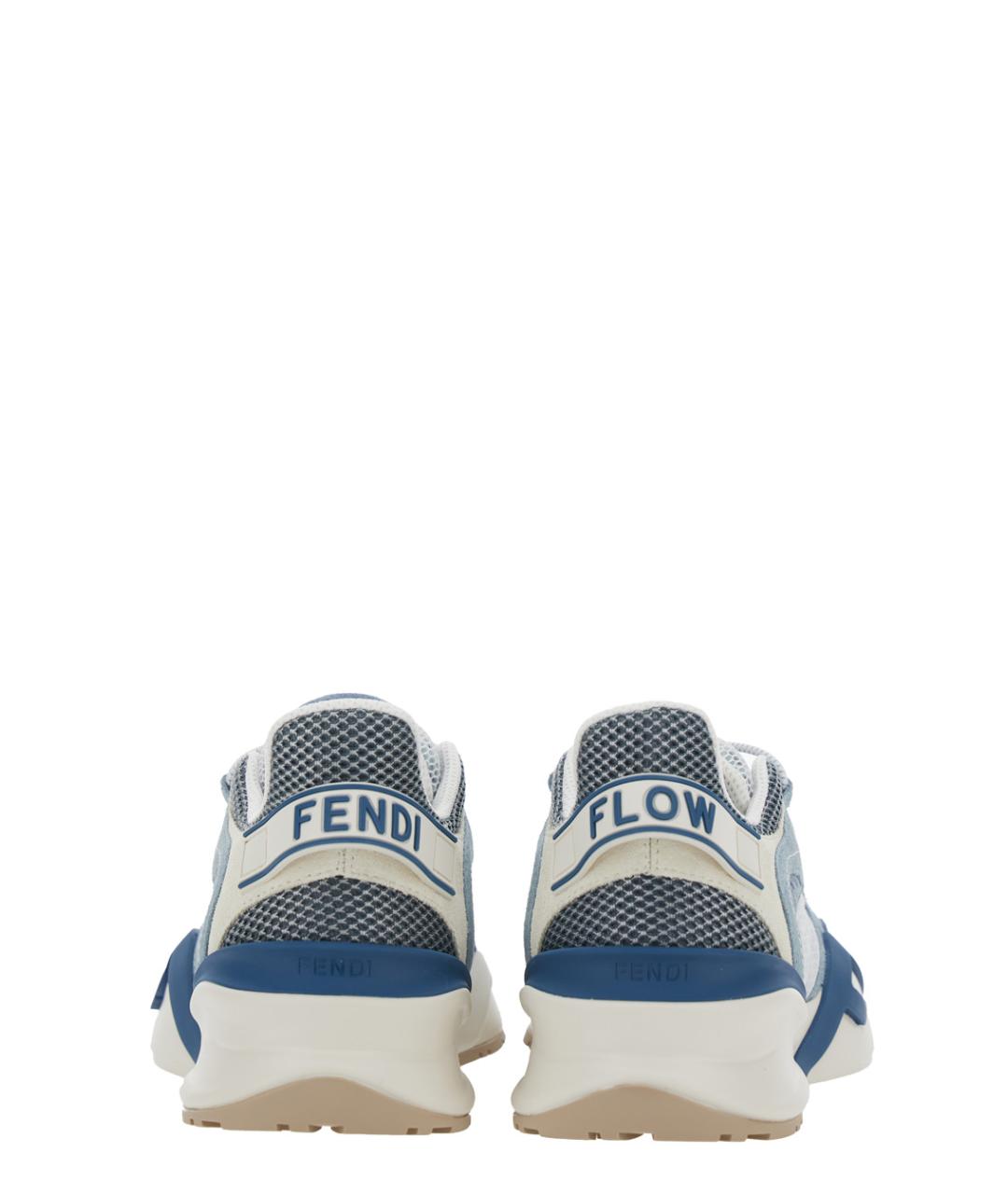 FENDI Голубые синтетические кроссовки, фото 4