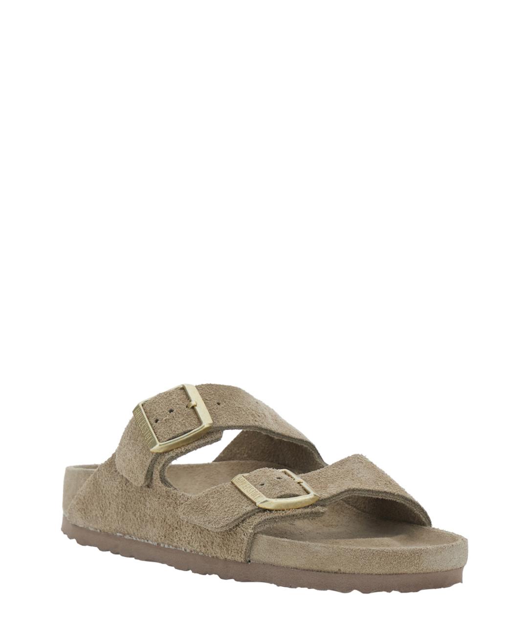 BIRKENSTOCK Бежевые кожаные сандалии, фото 2