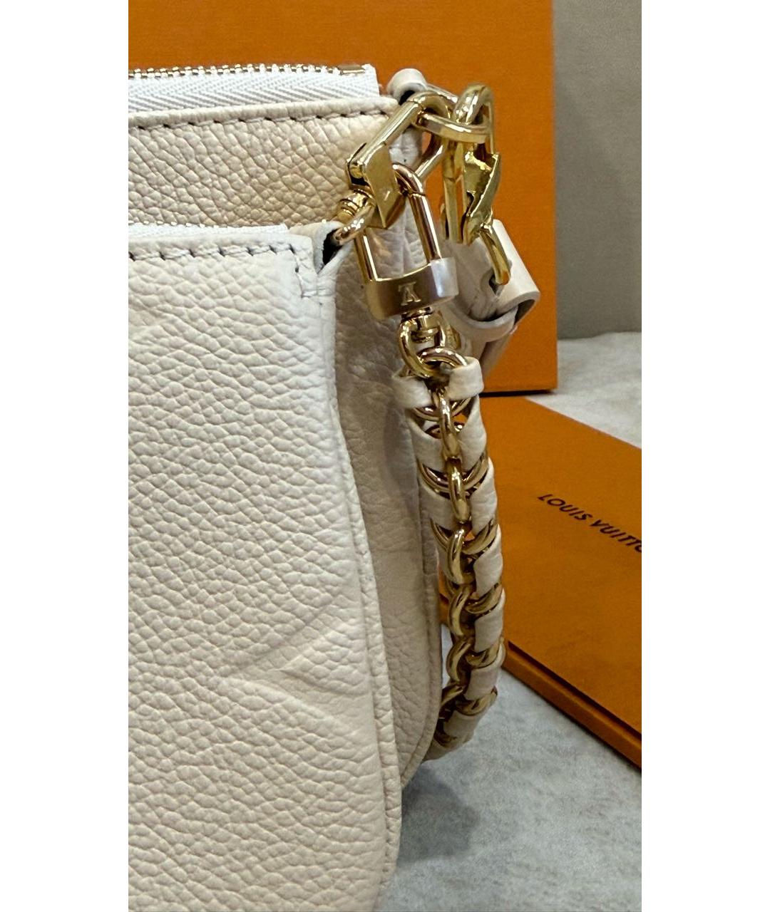 LOUIS VUITTON Бежевая кожаная сумка через плечо, фото 8