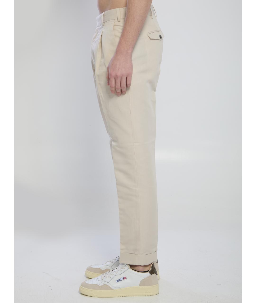 PT TORINO Бежевые льняные повседневные брюки, фото 3