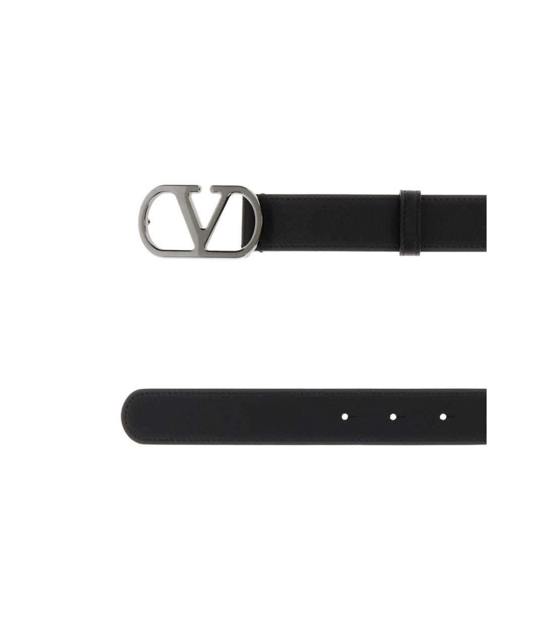 VALENTINO Черный кожаный ремень, фото 2