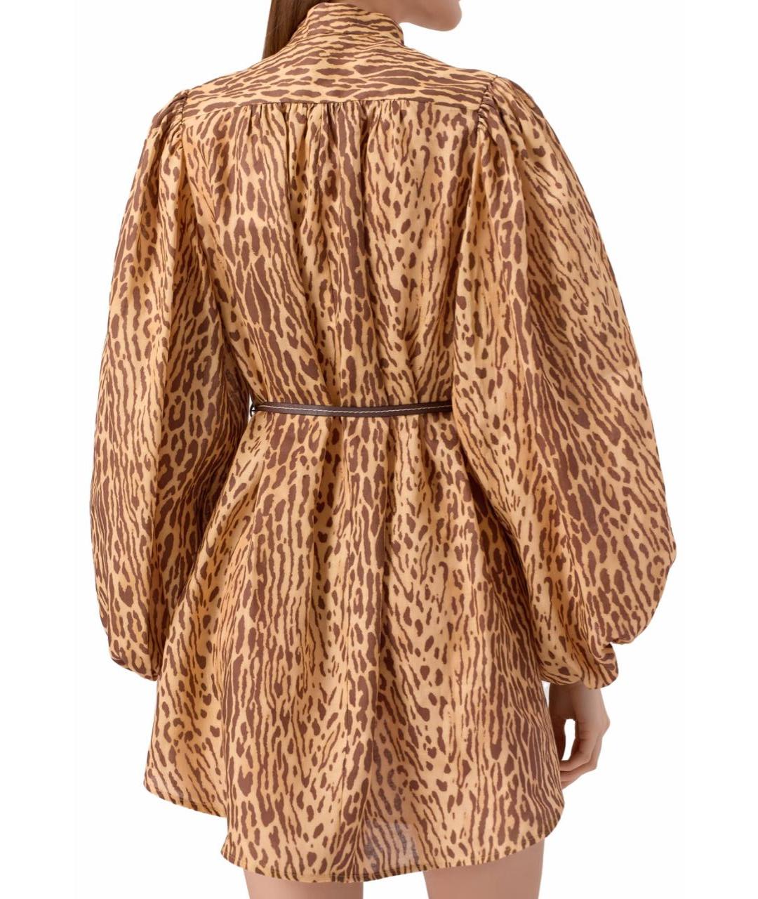 ZIMMERMANN Бежевое льняное коктейльное платье, фото 4