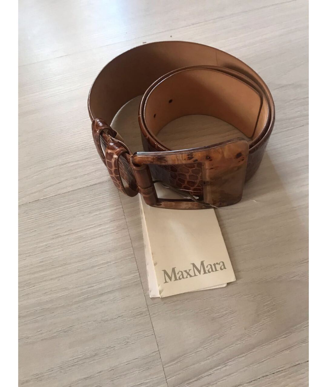 MAX MARA Коричневый кожаный ремень, фото 4