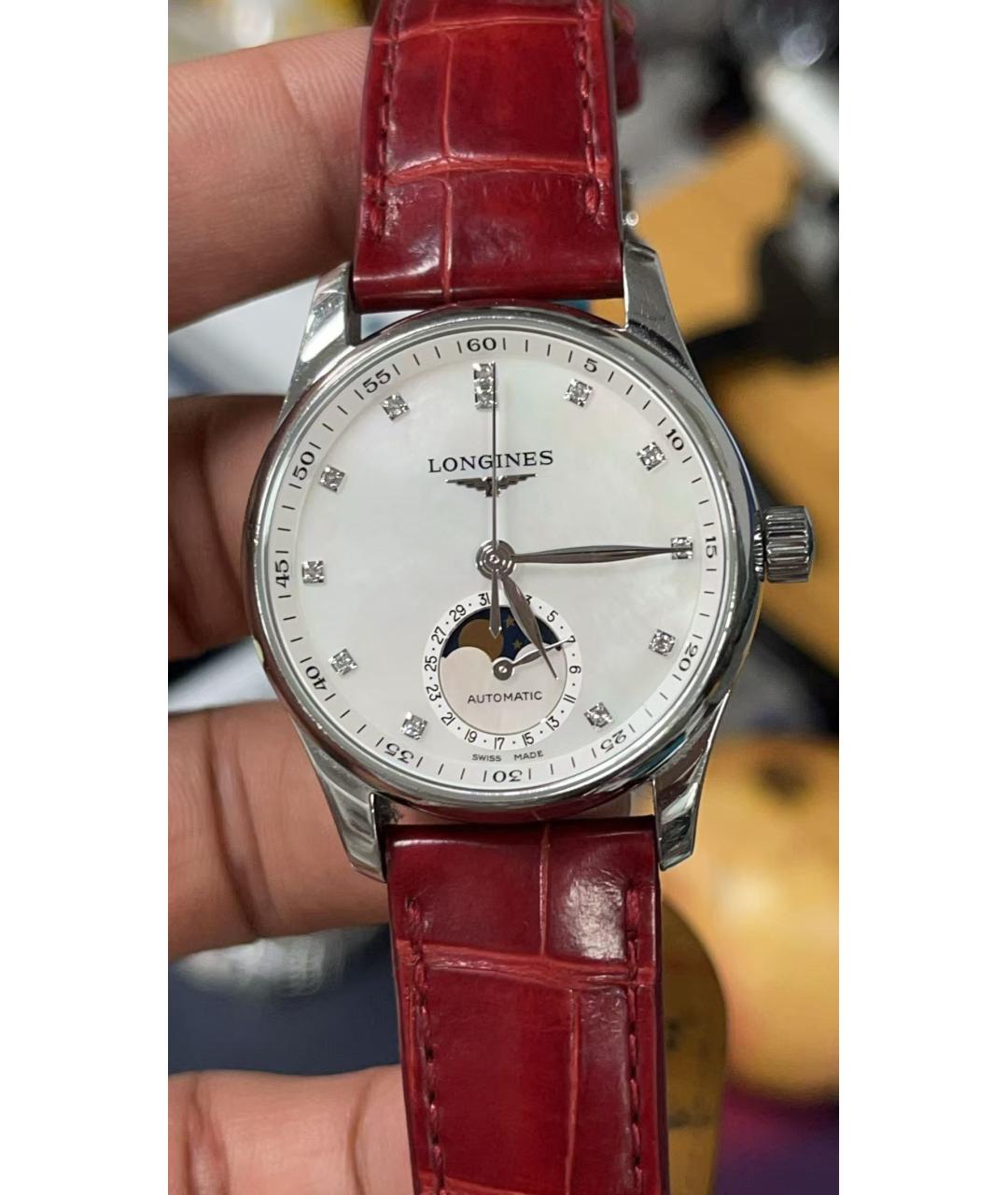 LONGINES Красные часы, фото 5