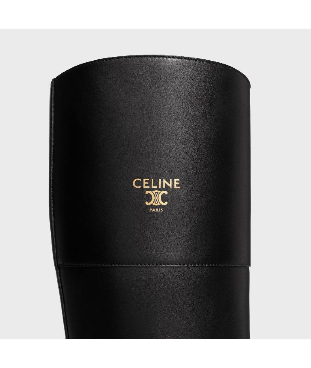CELINE Черные кожаные сапоги, фото 4