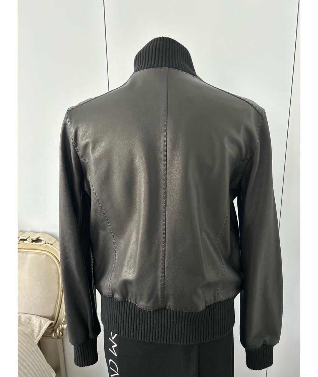FENDI Черная кожаная куртка, фото 2