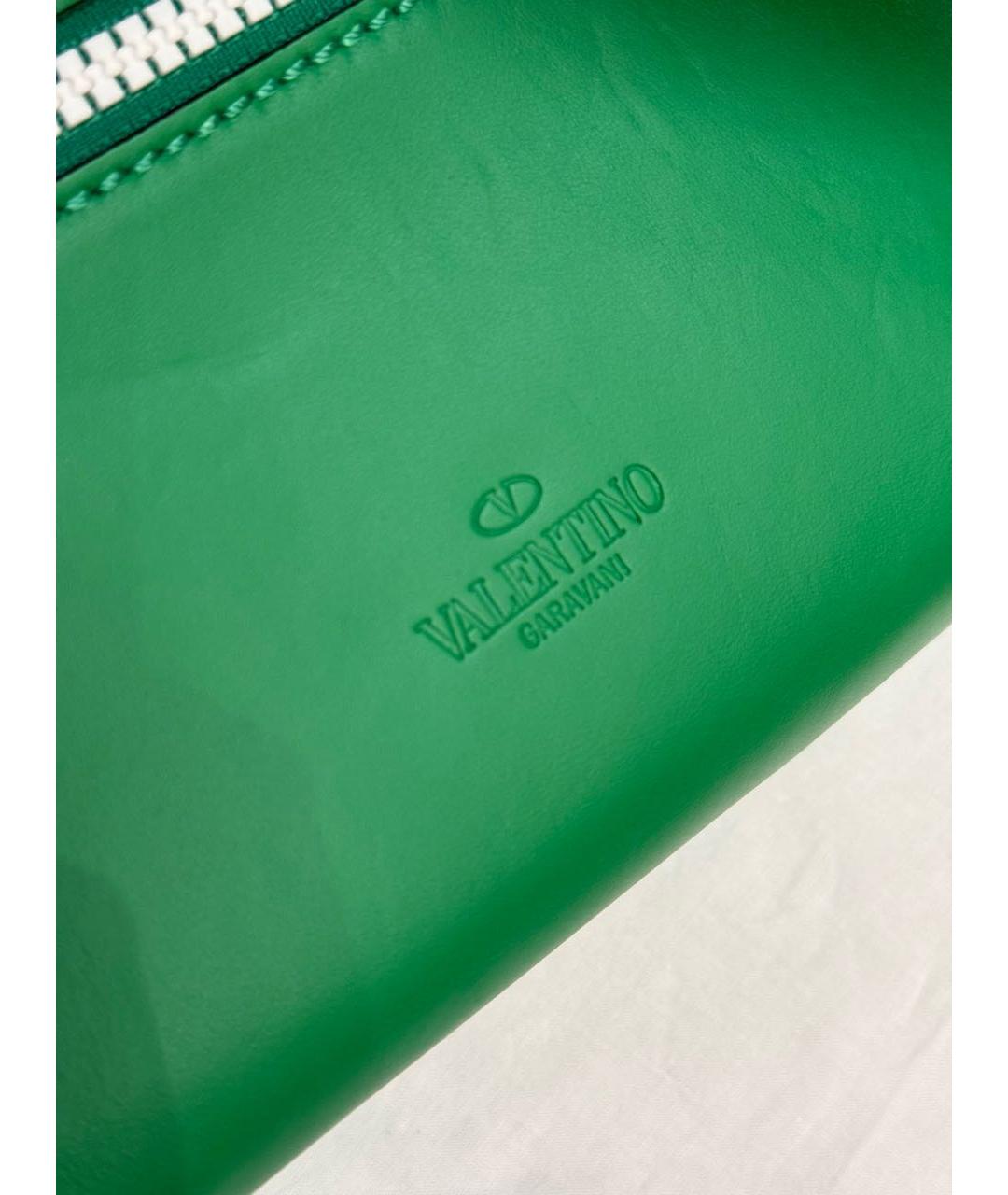 VALENTINO Зеленая кожаная поясная сумка, фото 6
