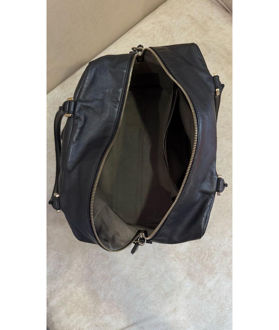 DOLCE&GABBANA Темно-синяя кожаная сумка с короткими ручками, фото 4