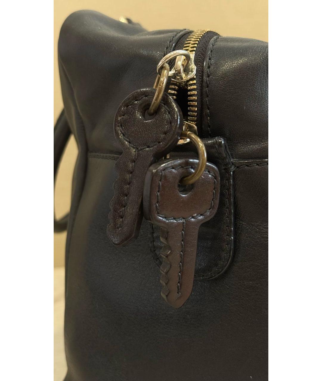 DOLCE&GABBANA Темно-синяя кожаная сумка с короткими ручками, фото 5