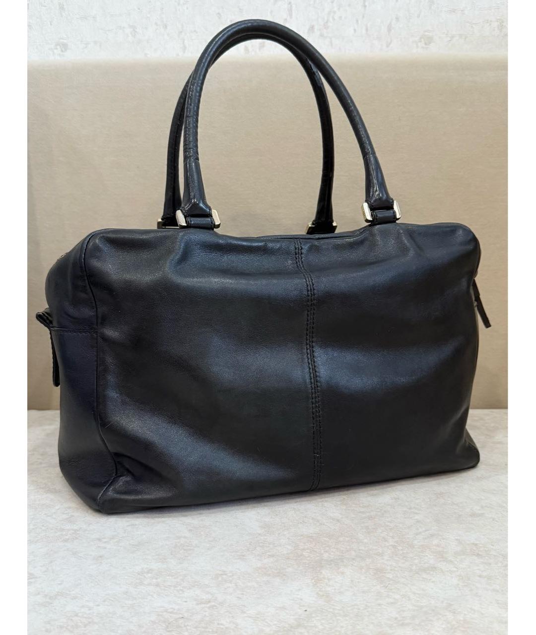 DOLCE&GABBANA Темно-синяя кожаная сумка с короткими ручками, фото 3