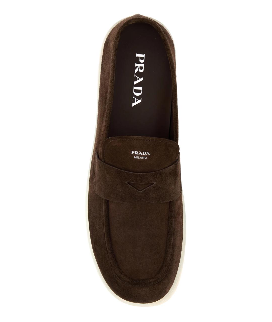 PRADA Коричневые замшевые лоферы, фото 4