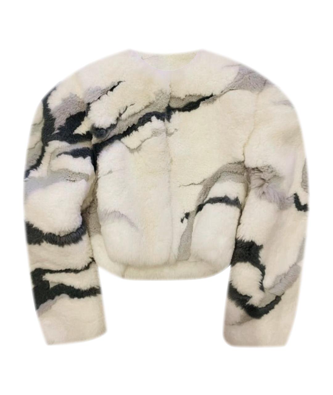 BALENCIAGA Белая меховая шуба, фото 1