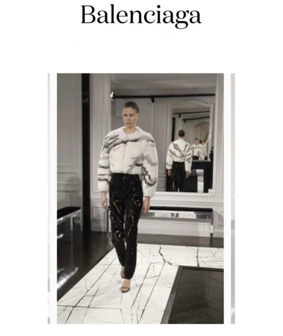 BALENCIAGA Белая меховая шуба, фото 5