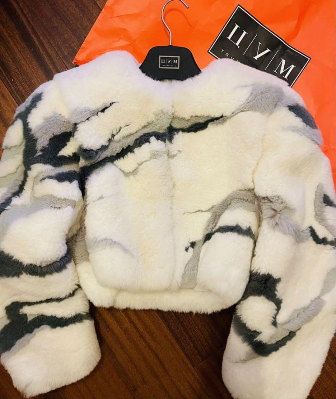 BALENCIAGA Белая меховая шуба, фото 9