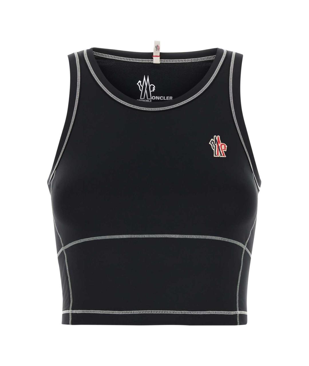 MONCLER GRENOBLE Черная полиамидовая майка, фото 1