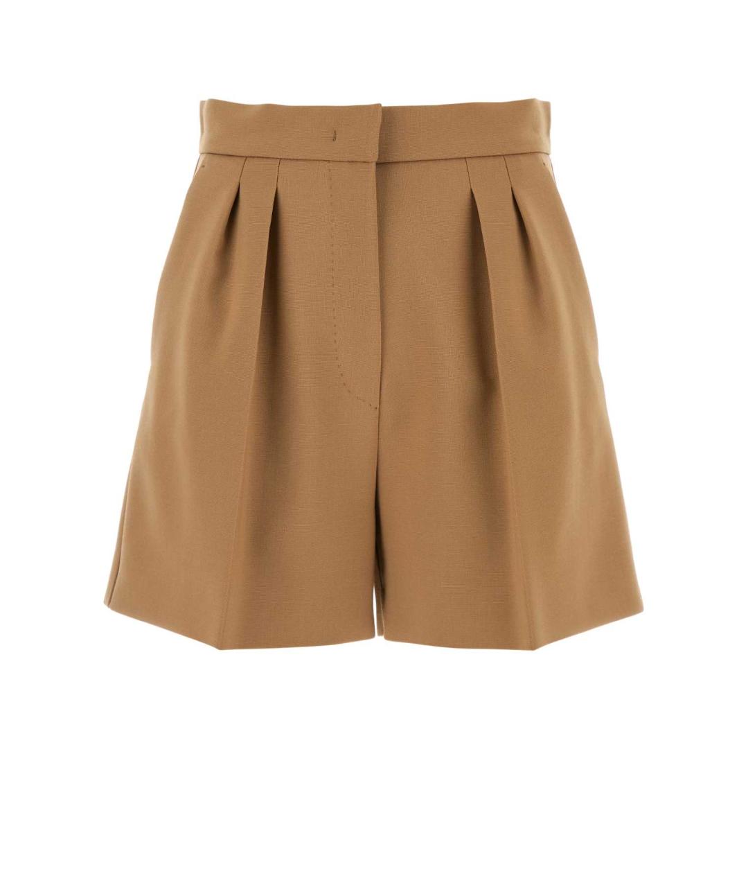 MAX MARA Бежевые шерстяные шорты, фото 1