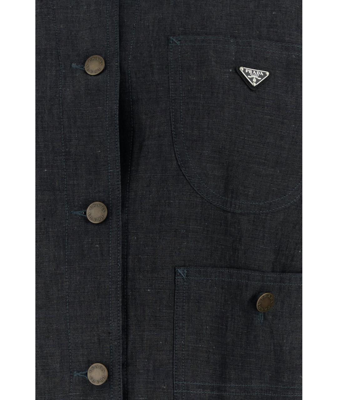 PRADA Темно-синяя хлопковая куртка, фото 3