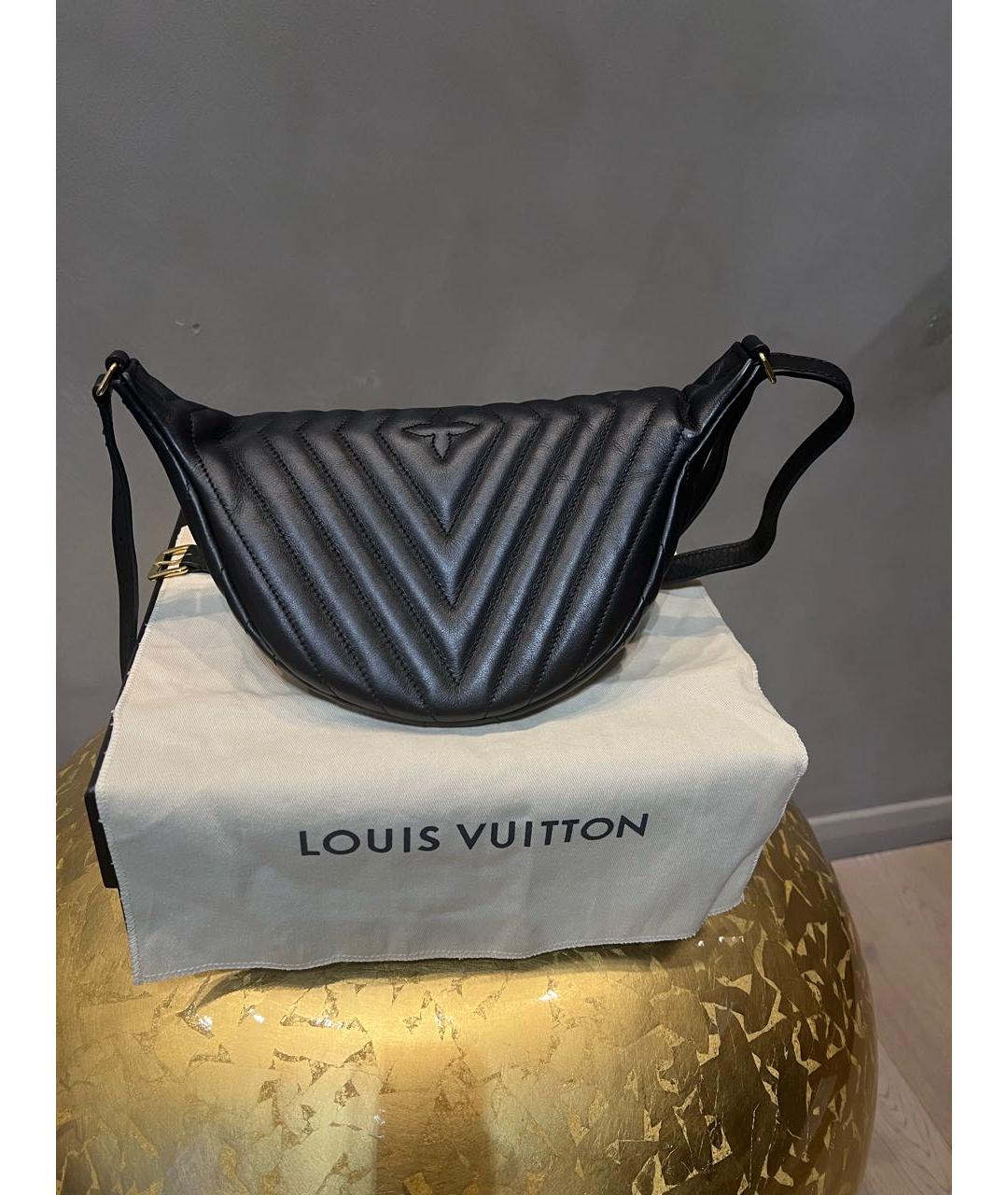 LOUIS VUITTON Черная кожаная поясная сумка, фото 3