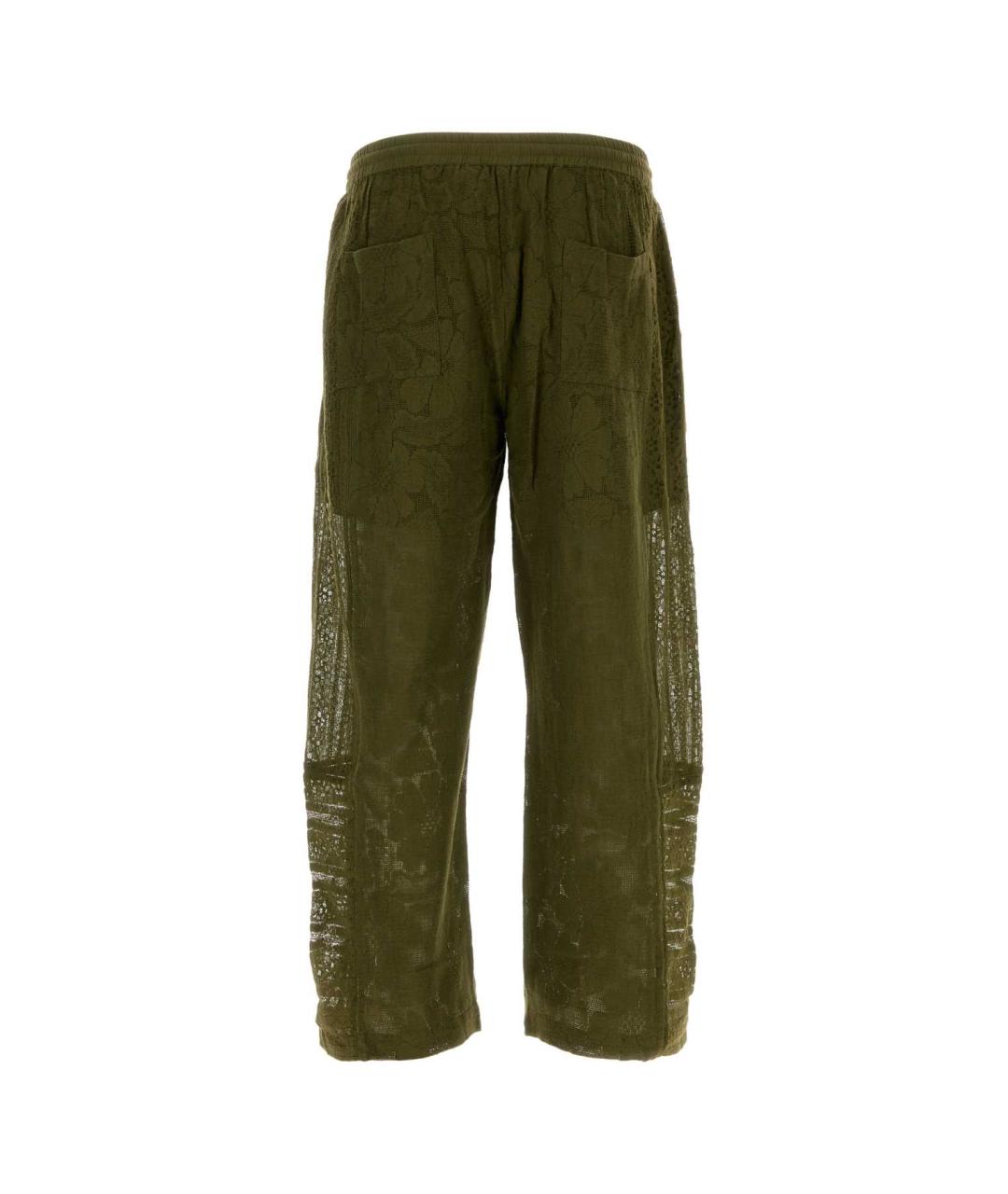 BAZISZT Зеленые хлопковые повседневные брюки, фото 2