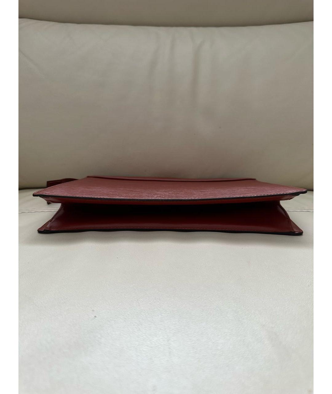 LOUIS VUITTON Красная кожаная барсетка, фото 5