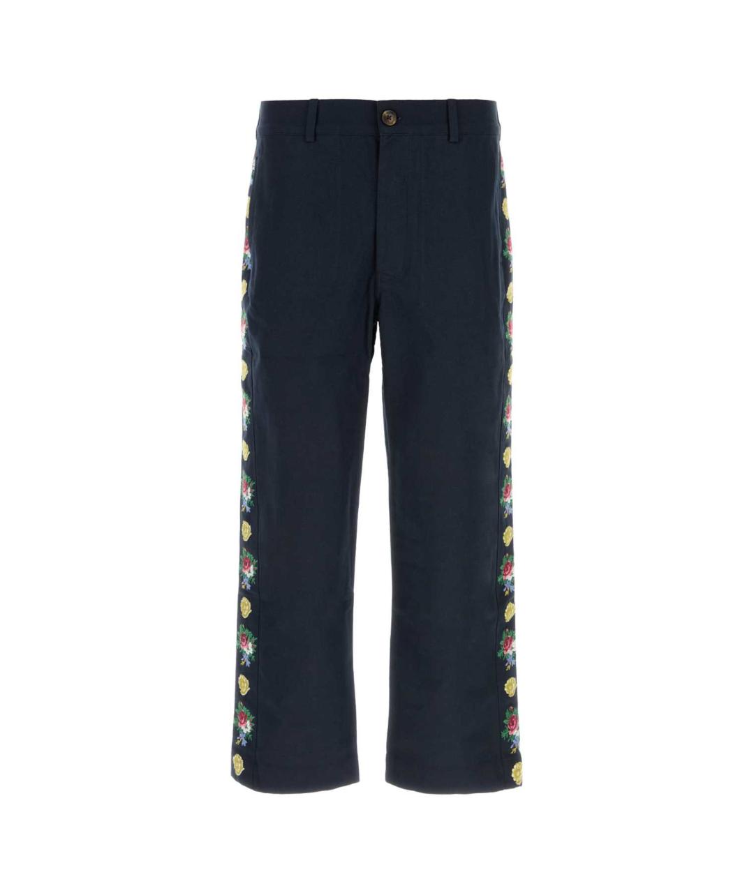 BAZISZT Темно-синие хлопковые повседневные брюки, фото 1